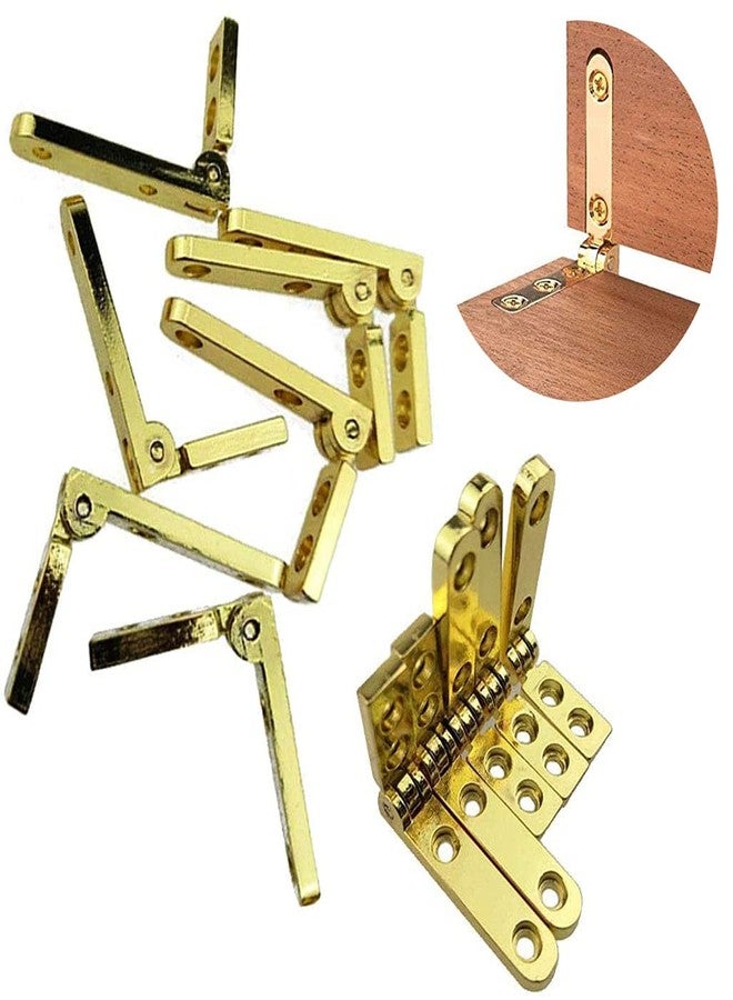 TamBee Mini Hinges for Wooden Box - Brass, 90 Degree Jewelry Box Hardware with Screws, 12 Pcs (30 x 20mm, Gold) - Image 1